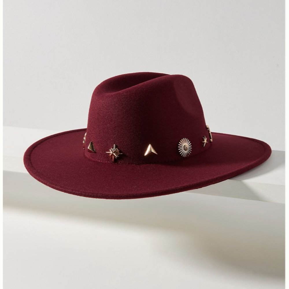 ⭐️ Charm-Trimmed Rancher Boho Peasant Hipster Hippie Art Farm Desert Cute Hat
